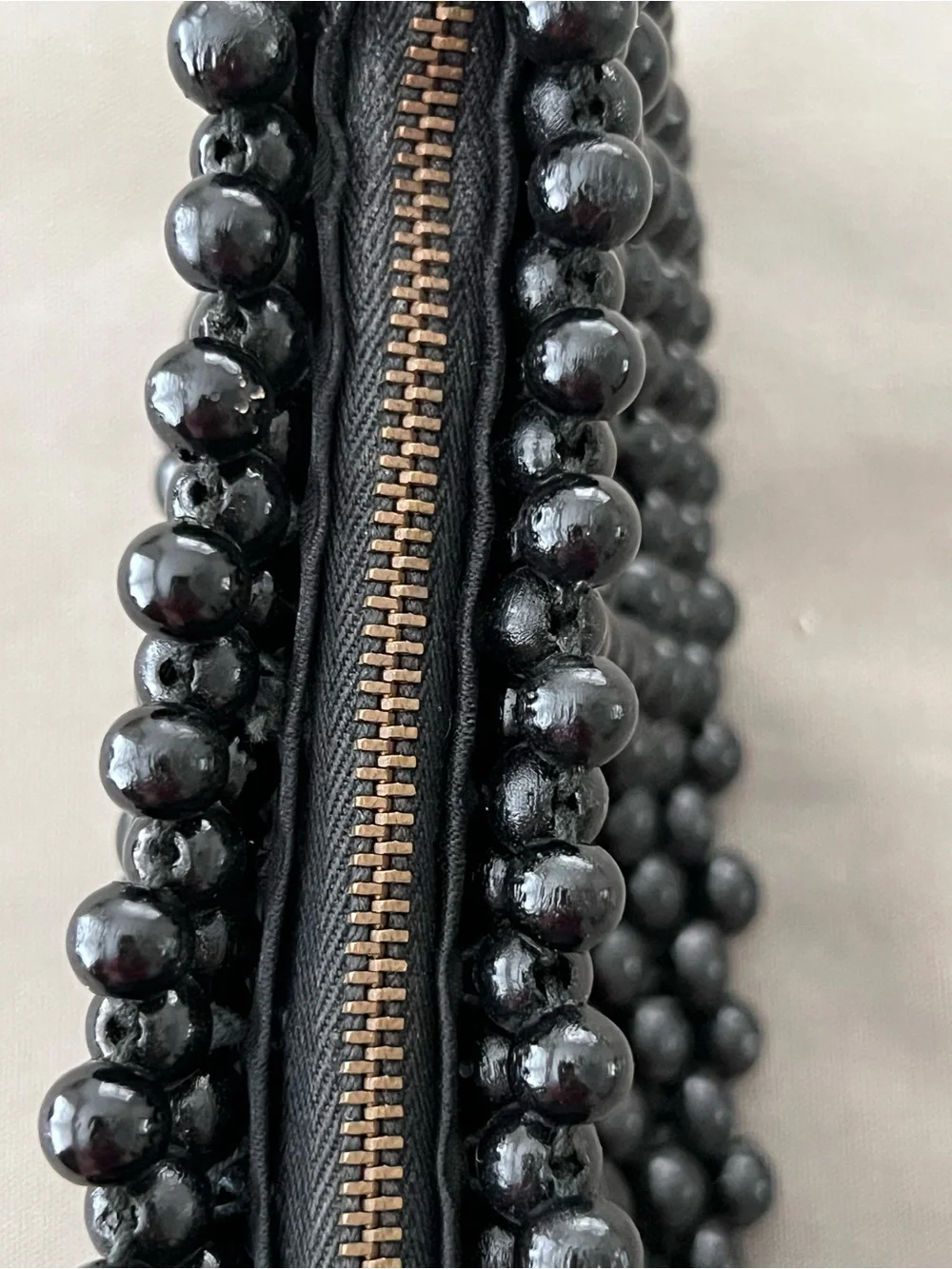 Vintage Gold Seal Beaded Black Evening Clutch Japan